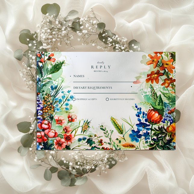 Helle Botanische Gartenhochzeit RSVP Karte (Von Creator hochgeladen)