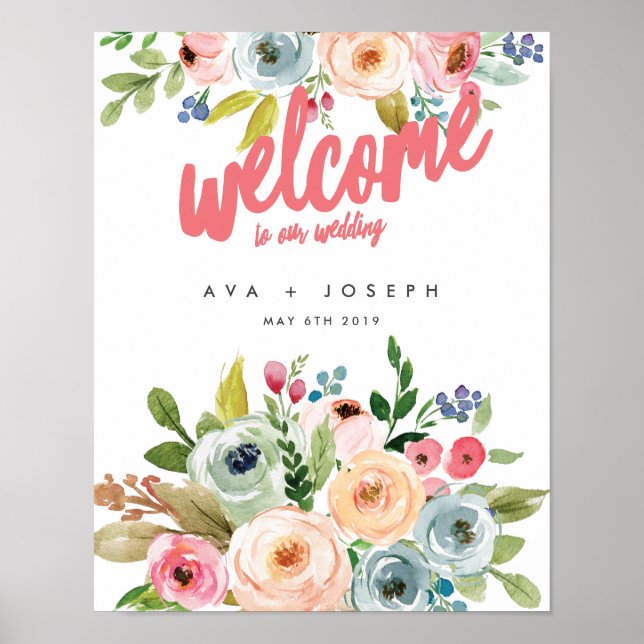 HELLE BOTANISCHE HERRSCHAFT IN UNSEREM WEDDING POS POSTER (Vorne)