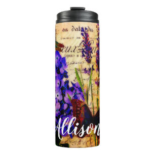 Helle botanische personalisierte Thermotasse Thermosbecher