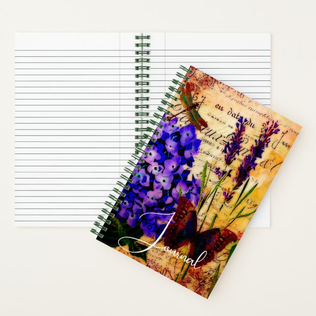 Helle botanische personalisierte Zeitschrift Notizbuch (Innen)