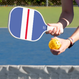 Helle breite rote weiße tiefe blaue Rennstreifen Pickleball Schläger