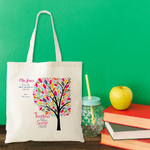 Helle bunt Apfellehrer Baum danke Tragetasche
