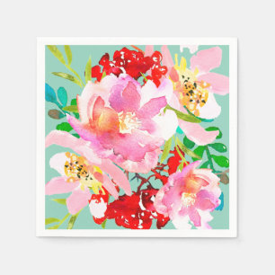 Helle bunte Blumenservietten Serviette