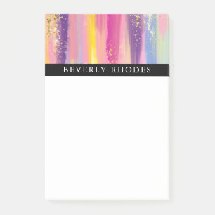 Helle bunte Brushstrokes und Imitat-Glitzern Post-it Klebezettel