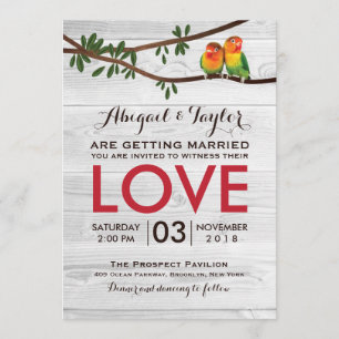 Helle bunte Lovebirds, die Einladung Wedding sind