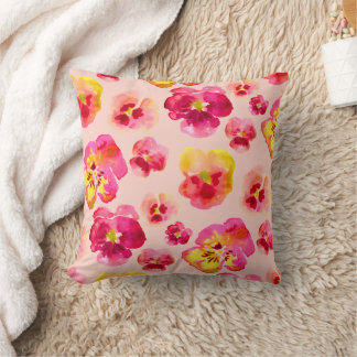 Helle bunte rosa Stiefmütterchen-Design-Wurfkissen Kissen