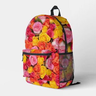 Helle Bunte Rosen Muster Floraler Hintergrund Bedruckter Rucksack
