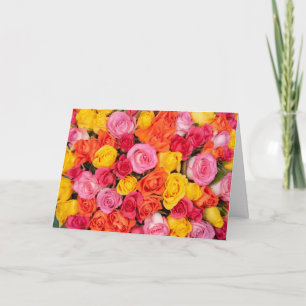 Helle Bunte Rosen Muster Floraler Hintergrund Dankeskarte