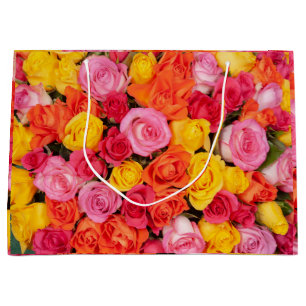 Helle Bunte Rosen Muster Floraler Hintergrund Große Geschenktüte