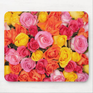Helle Bunte Rosen Muster Floraler Hintergrund Mousepad