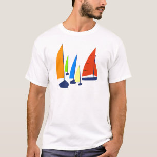 Helle bunte Segelboote T-Shirt