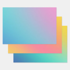 Helle Chic farbenfrohe Ombre Gradient Geschenkpapier Set