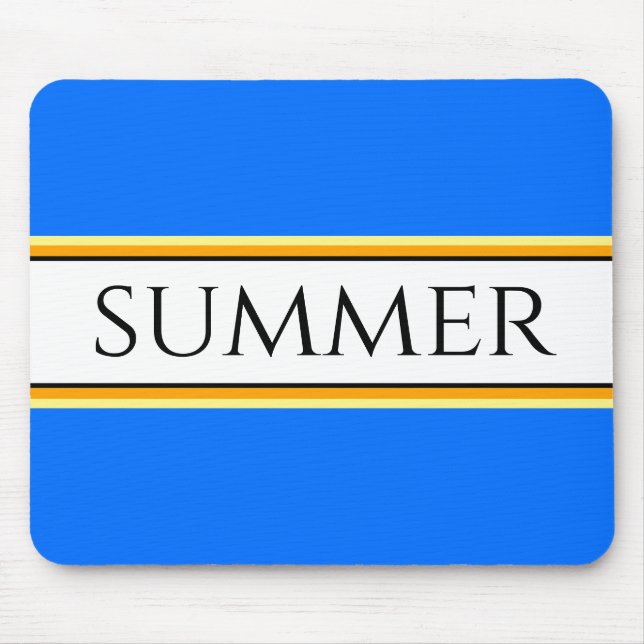 Helle Coole blaue SOMMERstreifen Mousepad (Vorne)