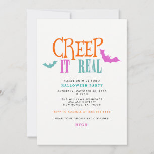 Helle Creep it Real Halloween-Party Einladung