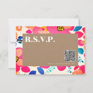 Helle Cutouts Hochzeitsstichtag QR-Code RSVP Karte