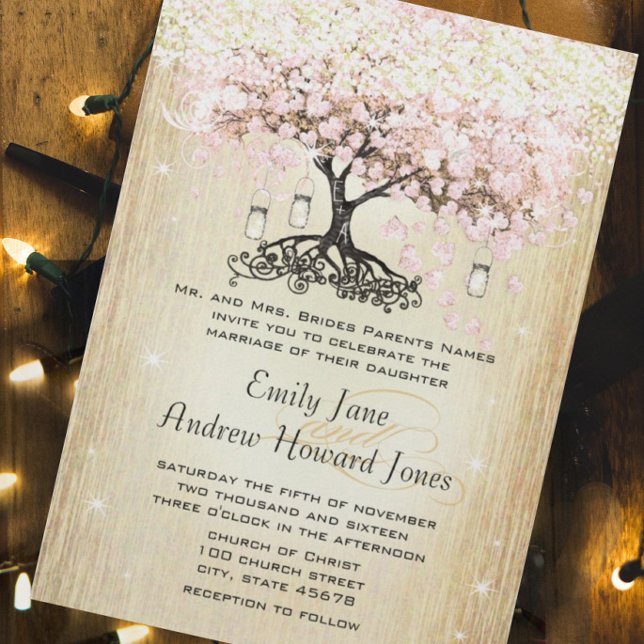 Helle Dogwood Heart Leaf Tree Gold Hochzeit Einlad Einladung (Von Creator hochgeladen)