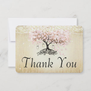 Helle Dogwood Heart Leaf Tree Gold Vielen Dank Dankeskarte