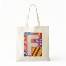 Helle Dopamin-Dekor-Monogramm-Buchstabe F-Tragetas