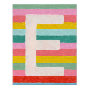 Helle Dopamin-Dekor-Monogramm-Letter E-Poster Poster