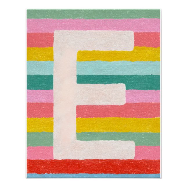 Helle Dopamin-Dekor-Monogramm-Letter E-Poster Poster (Vorderseite)