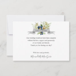 Helle Eiche und blaue Blumen Wir danken Ihnen Dankeskarte