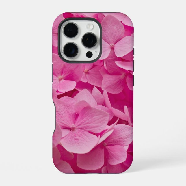 Helle, elegante, rosa blühende Hydrangea-Blume iPhone 16 Pro Hülle (Rückseite)