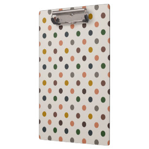 Helle Erdtöne Wald Polka-Punkte-Design Klemmbrett
