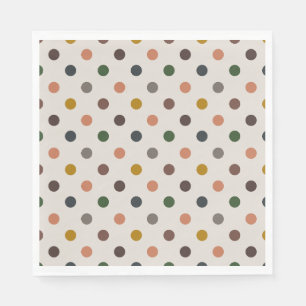 Helle Erdtöne Wald Polka-Punkte-Design Serviette