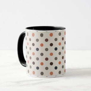 Helle Erdtöne Wald Polka-Punkte-Design Tasse