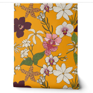 Helle exotische Orchideen Tapete