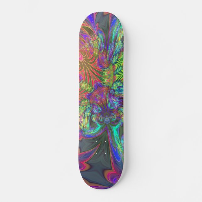 Helle Explosion der Farbe - Lachse u. Indigo Deva Skateboard (Vorderseite)