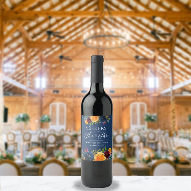 Helle Farben Blumenbeete Hochzeitsweine Weinetikett (Von Creator hochgeladen)