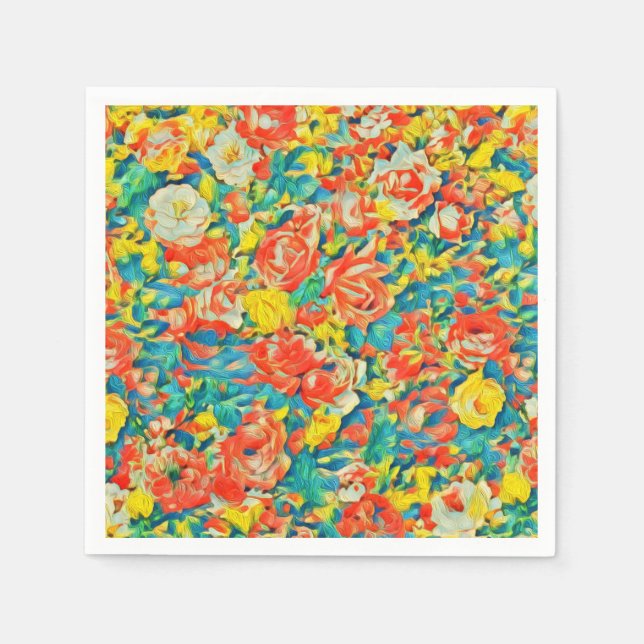 Helle Farben der Blumen Bellinzona Highlights Serviette (Vorderseite)