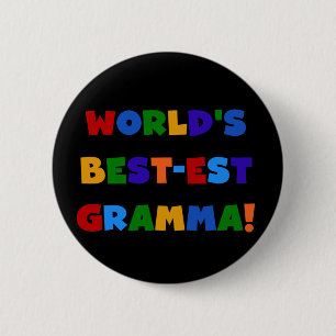 Helle Farben des Gut-est Gramma der Welt Button