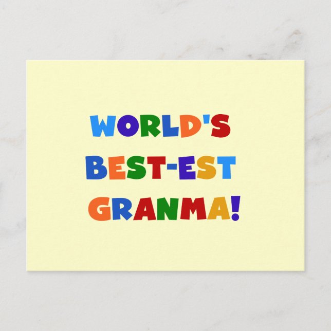 Helle Farben des Gut-est Granma der Welt Postkarte (Vorderseite)