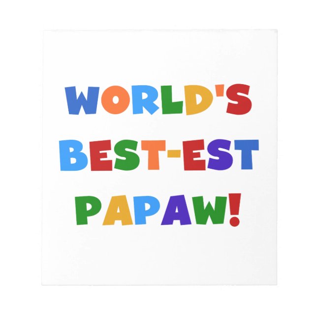 Helle Farben Die besten Papaw Tshirts und Geschenk Notizblock (Vorderseite)