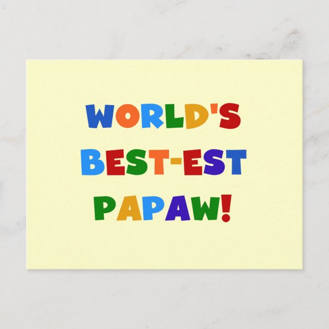 Helle Farben Die besten Papaw Tshirts und Geschenk Postkarte (Vorderseite)