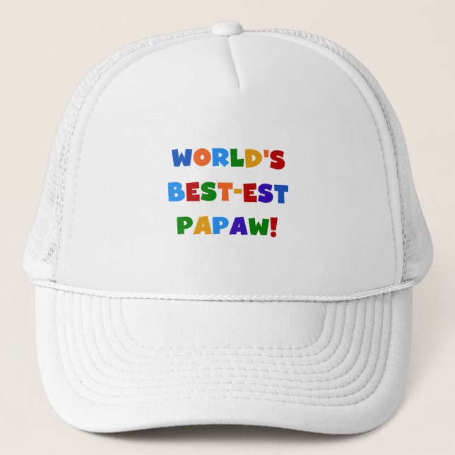 Helle Farben Die besten Papaw Tshirts und Geschenk Truckerkappe (Vorderseite)