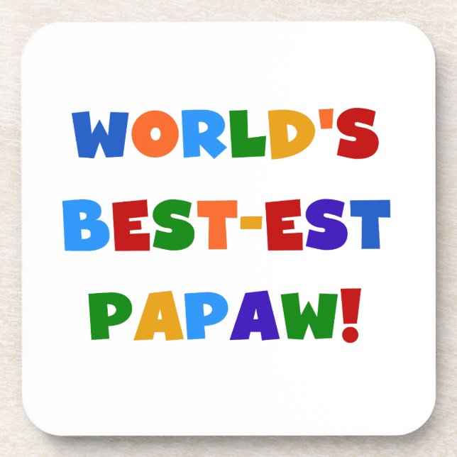 Helle Farben Die besten Papaw Tshirts und Geschenk Untersetzer (Vorderseite)