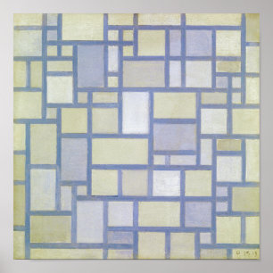 Helle Farben Graue Linien   Piet Mondrian   Poster