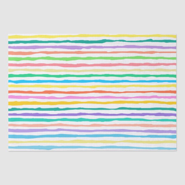 Helle Farben handgezeichnet Streifen Muster Seidenpapier (Vorderseite)
