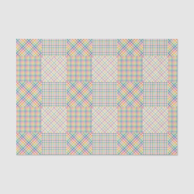 Helle Farben Kariert Madras Seidenpapier (Vorderseite)