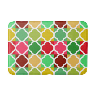 Helle Farben Quilt-Stil Quatrefolienmuster Badematte