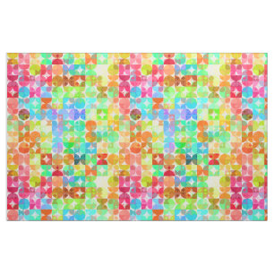 Helle Farben Retro Quadrate Circles Mosaikmuster Stoff
