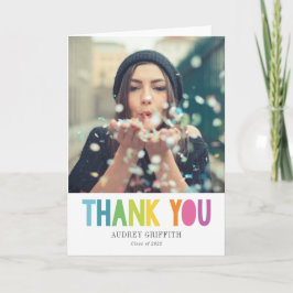 Helle Farbenfrohe Dankeschön Foto Grußkarte Dankeskarte