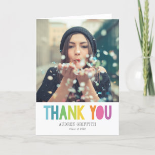 Helle Farbenfrohe Dankeschön Foto Grußkarte Dankeskarte