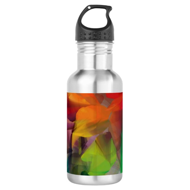Helle, farbenfrohe Fee Kunst Edelstahlflasche (Vorderseite)
