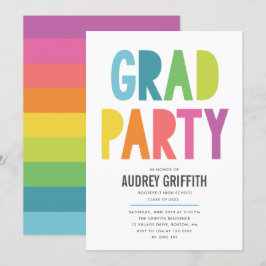 Helle, farbenfrohe Grad-Party Einladung