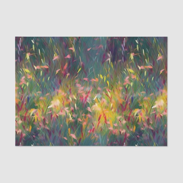 Helle, farbenfrohe, impressionistische Wildblumen Seidenpapier (Vorderseite)