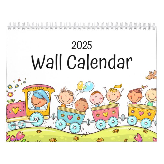 Helle farbenfrohe Kinder' Mauerkalender 2025 Kalender (Titelbild)